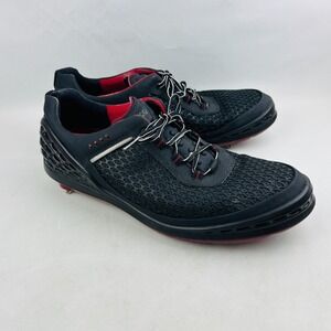 Ecco Cage Evo Golf Sneaker Mens EU 47 US 13-13.5 Black Red Lace Up Hydromax Shoe